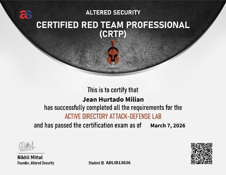 Certificado CRTP