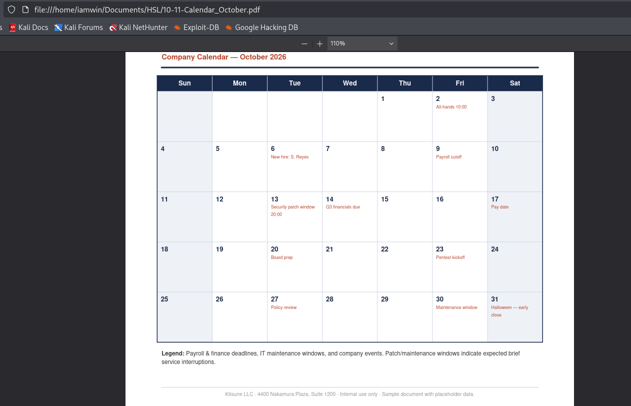 Calendar --