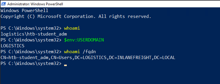 Confirming child domain context
