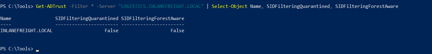 SID filtering verification