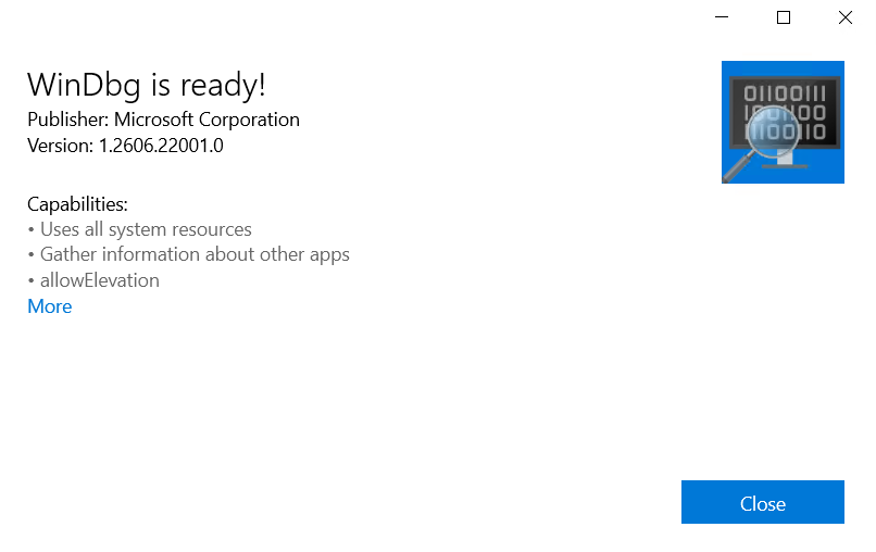 WinDbg installed